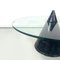 Runder italienischer Couchtisch aus Glas mit konischem Gestell aus schwarzem Marmor, 1980er 4