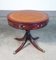 Empire Round Side Table in Wood with Leather Top 2