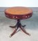 Empire Round Side Table in Wood with Leather Top, Image 3