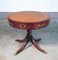 Empire Round Side Table in Wood with Leather Top, Image 4