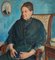 Paul Théophile Robert, Dama sentada con gafas, óleo sobre lienzo, enmarcado, Imagen 2