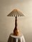 Brutalist Natural Edge Wooden Table Lamp with Turned Details, France, 1950s 1