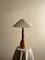 Brutalist Natural Edge Wooden Table Lamp with Turned Details, France, 1950s 6