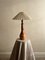 Brutalist Natural Edge Wooden Table Lamp with Turned Details, France, 1950s 2