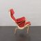 Vintage Pernilla Lounge Chair in Red Wool by Bruno Mathsson for Dux, 1960s 2