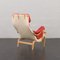 Vintage Pernilla Lounge Chair in Red Wool by Bruno Mathsson for Dux, 1960s 3