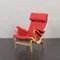 Vintage Pernilla Lounge Chair in Red Wool by Bruno Mathsson for Dux, 1960s 9