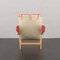 Vintage Pernilla Lounge Chair in Red Wool by Bruno Mathsson for Dux, 1960s 4