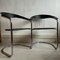 Italian Canastra Chrome and Black Leather Cantiver Chairs, 1970s, Set of 2, Image 10