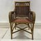 French Wicker Carver Armchair , 1970s 7