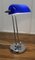 Mid-Century Cobalt and Chrome Glass Library Desk Lamp, 1970s, Image 4