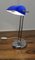 Mid-Century Cobalt and Chrome Glass Library Desk Lamp, 1970s, Image 9