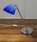 Mid-Century Cobalt and Chrome Glass Library Desk Lamp, 1970s 8