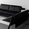 Five-Seater Corner Sofa in Black and Plastic Velvet, 1970s 10