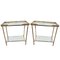 Mid-Century French Two Tier Tables with Eglomise Glass, 1960s, Set of 2 1