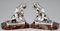 Art Deco Silvered Frog Bookends by Maurice Frecourt, 1930, Set of 2 3