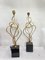 Sculpture Lamps in Golden Metal with Marble Base, 1970, Set of 2 7