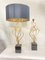 Sculpture Lamps in Golden Metal with Marble Base, 1970, Set of 2 8