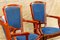 Esszimmerstühle aus blauem Samt, 1961, 2 . Set 3