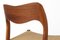 Vintage Modell 71 Stuhl aus Teak von Niels Moller, 1950er 6