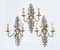 Floral Wall Lights in Crystal and Gold Metal from Maison Baguès, 1890s, Set of 3 1