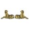 Lions Stylophores en Bronze Doré, Set de 2 1