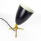 Conical Table Lamp in Black Lacquered Metal and Brass, 1950s 4