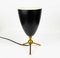 Conical Table Lamp in Black Lacquered Metal and Brass, 1950s, Image 2