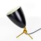 Conical Table Lamp in Black Lacquered Metal and Brass, 1950s 3