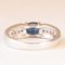 Vintage French Band Ring in 18K White Gold with Sapphire and Diamonds, 1970s 5