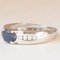 Vintage French Band Ring in 18K White Gold with Sapphire and Diamonds, 1970s, Image 3