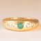 Vintage Gypsy Ring in 18K Yellow Gold with Emerald and Brilliant Cut Diamonds, 1960s 1