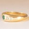 Vintage Gypsy Ring in 18K Yellow Gold with Emerald and Brilliant Cut Diamonds, 1960s 2