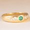 Vintage Gypsy Ring in 18K Yellow Gold with Emerald and Brilliant Cut Diamonds, 1960s 6