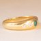 Vintage Gypsy Ring in 18K Yellow Gold with Emerald and Brilliant Cut Diamonds, 1960s, Image 5