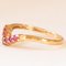 Vintage V Ring in 9K Yellow Gold with Synthetic Rubies, 2000s 3