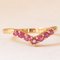Vintage V Ring in 9K Yellow Gold with Synthetic Rubies, 2000s, Image 7