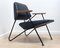 Fauteuil Polygone Mid-Century Moderniste en Cuir 15