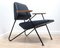 Fauteuil Polygone Mid-Century Moderniste en Cuir 3