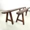 Mid-Century French Wooden Benches with Narrow and Long Seat, 1930s, Set of 2 9