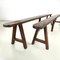 Mid-Century French Wooden Benches with Narrow and Long Seat, 1930s, Set of 2, Image 9