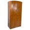 Italian Art Deco Style Wooden Wardrobe with Mirror and Shelves, 1950s 1