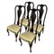 Black Chippendale Chairs, Set of 4 1