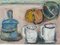 Sugar Pot & Friends, 1950s, Oil on Canvas, Framed 9