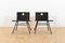 Set of Vintage Black Wooden Side Chairs, 1950s, Image 1