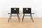 Vintage Black Wooden Side Chairs, 1950s, Set of 2, Image 1