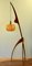 Lámpara de pie francesa Mid-Century de teca de Jean Rispal, años 50, Imagen 1