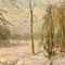 Kees Terlouw, Landscape Under Woods with Snow, 1920s, Oil on Canvas, Framed, Image 5