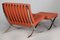 Fauteuil Barcelona Vintage avec Ottomane par Ludwig Mies Van Der Rohe pour Knoll International, Set de 2 3