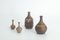 Small Mid-Century Scandinavian Modern Brown Stoneware Vases by Gunnar Borg for Höganäs Ceramics, 1960s, Set of 4 1